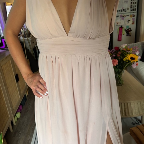Lulu's | Size S | Blush Pink Maxi Dress with Slit - Picture 3 of 9